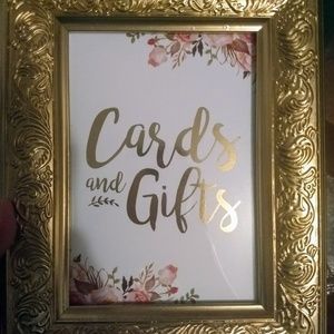 Cards and Gifts Gold Foil Print & Gold Frame